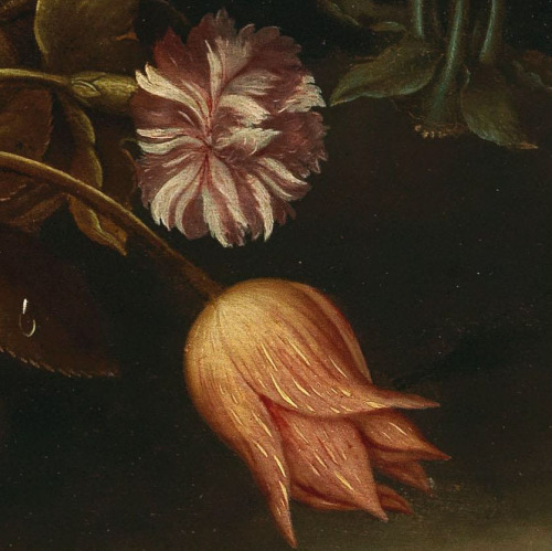 antoniettabrandeisova: Mixed flowers in a basket with fruit and shells in the foreground (detail), A