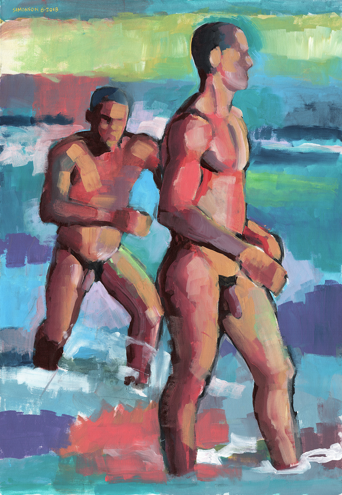 douglassimonson:  Summer in Bahia, acrylic painting by Douglas Simonson (2018).