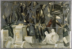 Markus Lüpertz (German, born 1941), Poussin - Philosopher, 1990. Oil on canvas, 200 x 300 cm. ZKM | Center for Art and Media Karlsruhe    