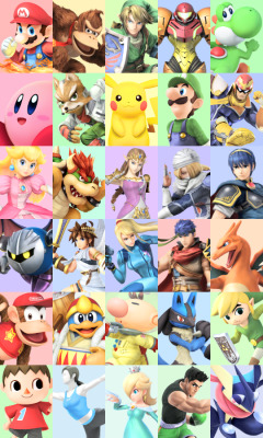lucinasparallelfalchion:  Every Playable Character in Super Smash Bros 4. 