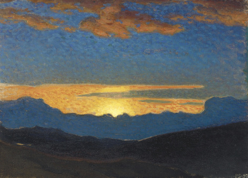 Coucher de Soleil sur la Montagne (Sunset in the Mountains)   -   Pelle Swedlund Swedish  1865-1947O