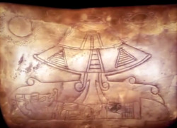 nuclearharvest:  In the site at Calakmul, workers for INAH have discovered rooms inside the pyramid that have never been seen or explored before. A few of many tablets shown here give a very convincing depiction or extra terrestrial life in our Mayan