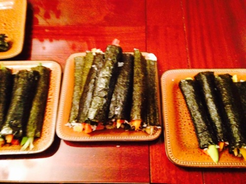 Cooking Sushi for the Super Bowl!Go Seahawks! 