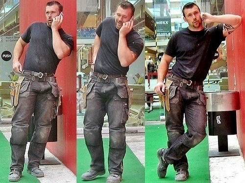 phd-bullrider:  Holy shit! I want this packin’ stud working on my cowboy ass! 