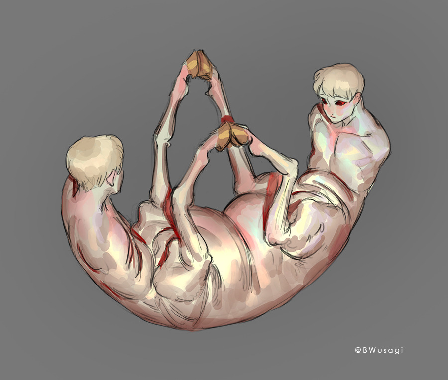 bwubwuart:    From today’s stream, Them the conjoined twin albino horse, I still