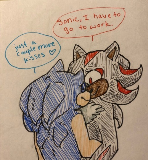 Moths In The Stars — Sonadow week day 4: little kisses sonic is one