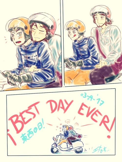 matt-yuy:It was AsaNoya Day so Noya took Asahi to an AsaNoya Date :)