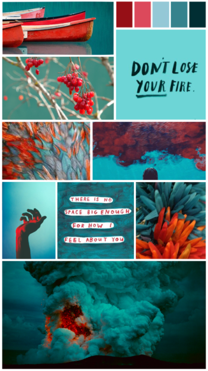 picturesque-aesthetics: Red and Teal Aesthetic