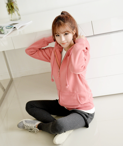 pink hoodie