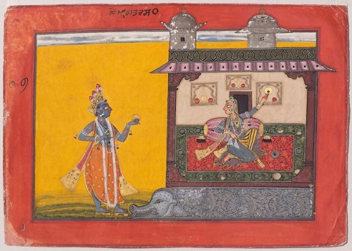 Chesta Chatura Nayaka (The Hero Who is Clever in Actionattributed to Kripal of Nurpur, Pahari 1660–7