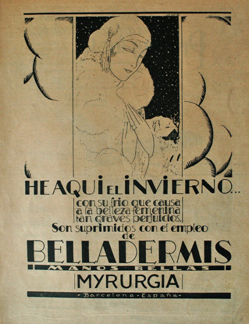 1925 ad of Belladermis Manos Bellas from Myrurgia 