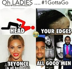 nowhites:  Bye beyonce  Bye “good men”