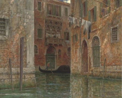 Joseph Saint-GermierA gondolier on a Venetian canal