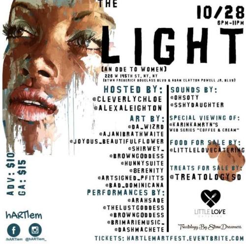 Saturday Oct 28 i am happy to be exhibiting art at @hartlem_ . come thru❤ tix at hartlemartfest.even