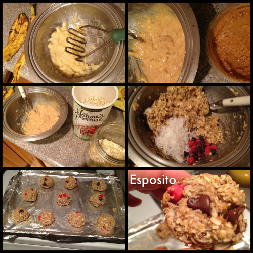 iwasgagafirst:5 minute healthy vegan cookies!!! Step 1 - mash a banana (Over ripe not necessary) S