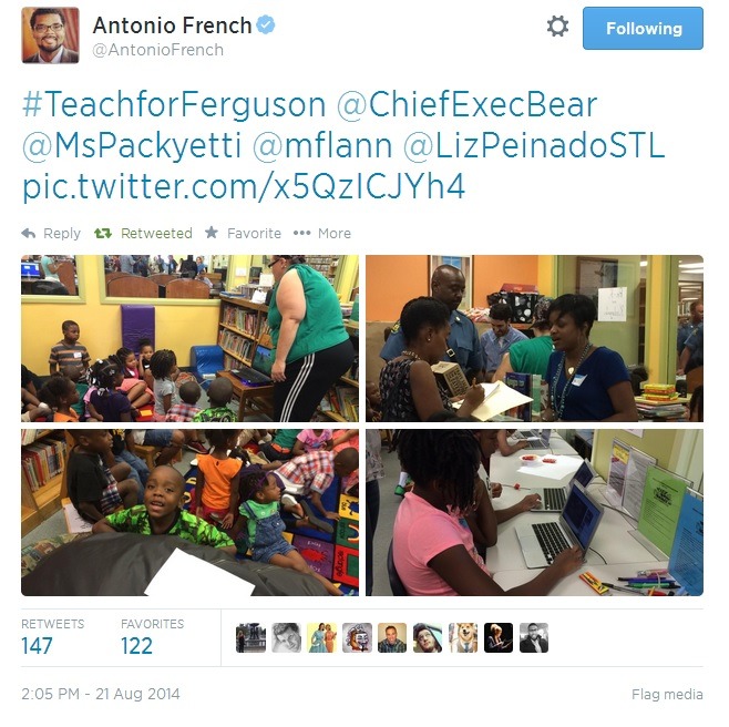 iwriteaboutfeminism:  Ferguson’s public library welcomes students and teachers