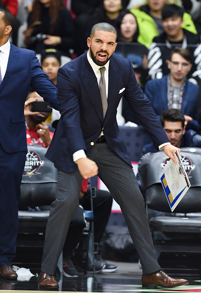 fordrizzydrake:    Drake attends the 2016 NBA All-Star Celebrity Game at Ricoh Coliseum on February 12, 2016 in Toronto, Canada.  