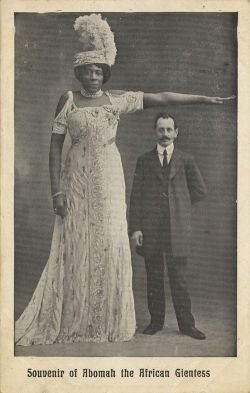 blackourstory:  blackhistoryalbum: THE BLACK AMAZON | Early 1900sElla  Williams who prefers to be call by her showbiz name Mme Abomah was once  the world`s tallest hot and beautiful lady in the late 1800`s and early  1900`s. She was reputed to be 7ft