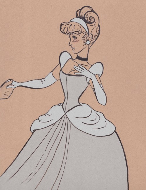 I asked my friend which Disney princess to draw, and she said Cinderella. I did the sketch without a