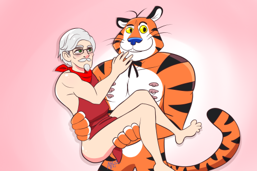 Tony the Tiger x Colonel SandersReal talk, should the ship name be chickenflakes or 11 herbs and str