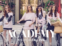 impo-kempi:  Wildfox Academy by Wildfox Couture  Models Charlotte Kemp Muhl, Christina Rapp, Marie-Louise Wedel &amp; Taylor Greene.