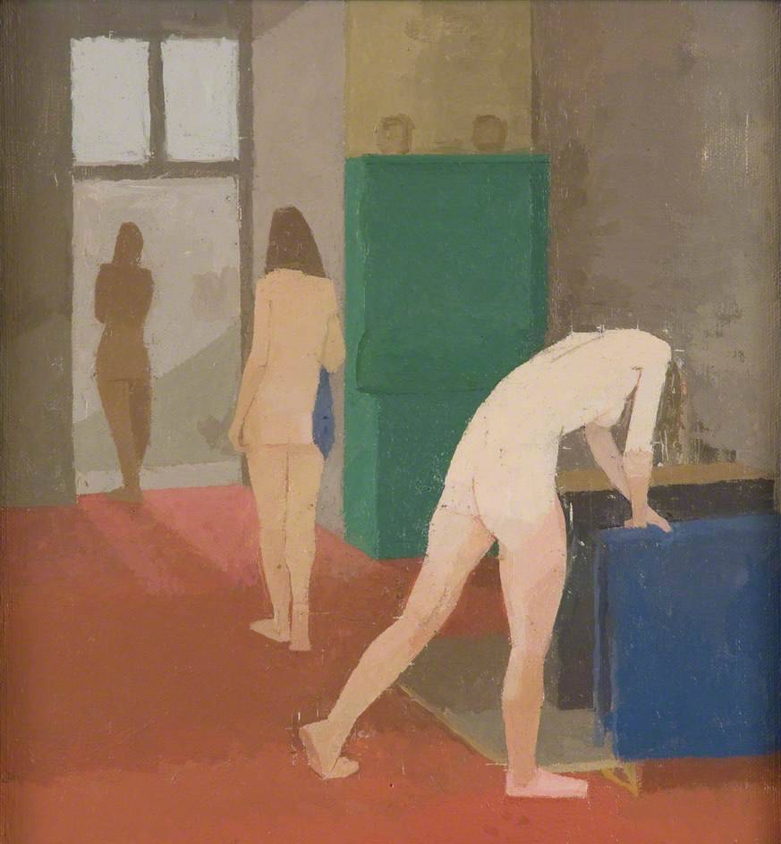 cavetocanvas: Euan Uglow, The Blue Towel, 1982  The Blue Towel’ depicts the artist