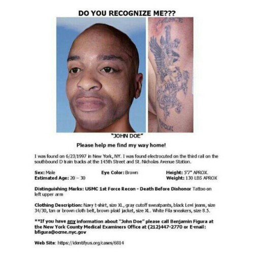 #BAMBNF #JohnDoe Do you know me? #NYCWho am I?? Someone must remember me!I was found deceased on the