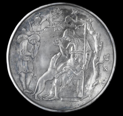 archaicwonder:Byzantine Silver Plate, c. Mid-6th to Mid-7th Century ADPossibly depicting Odysseus dr