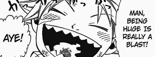 fairytailwitch:  a way too happy and gigantic-headed natsu being the dork that he