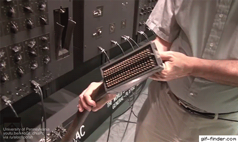 the-real-numbers:fishmech:giffindersite:Data cable on a computer from 1945jacked