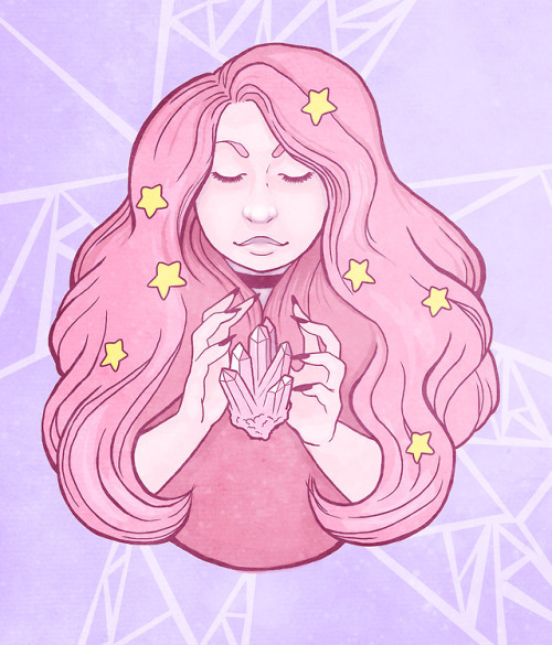 A Rose Quartz inspired crystal witch.I got really disheartened whist I was drawing this so it took m