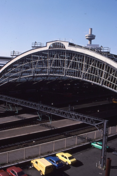 Train Shed, Lime Street Station, Liverpool, Merseyside, 1977.