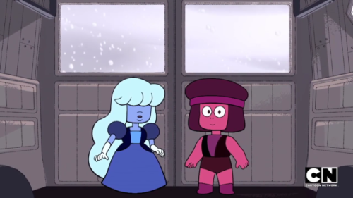 spaced-out-scout:Ruby and Sapphire + all gem outfits