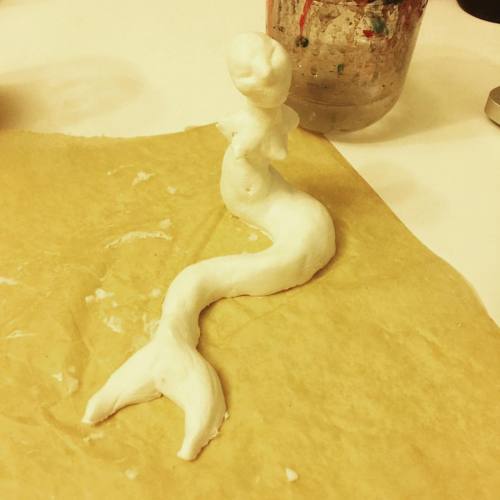 The start of my brothers creepy mermaid. #fimo #fimoclay #mermaid