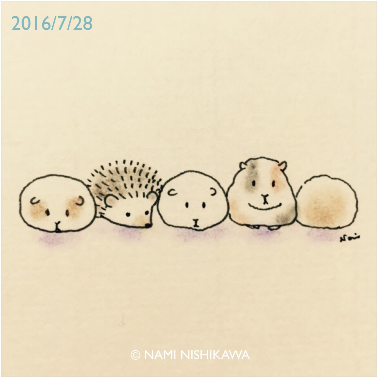 なみはりねずみ日記 927 モルモットとハリネズミ Guinea Pigs And A Hedgehog