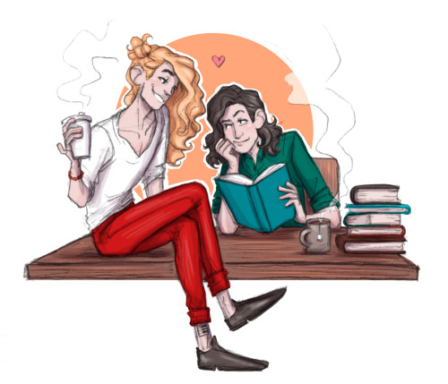 littlesmartart:some cute human boys from the bookshop/recordstore au! Louis really, really wants to 