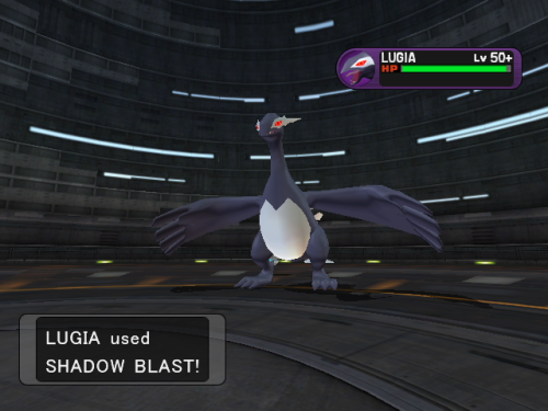 For those who don’t know where shadow lugia comes from, most likely because you never owned a gamecube or perhaps weren’t into pokemon at the time, it comes from a standalone series on the gamecube. Specifically the second game XD Gale of Darkness.