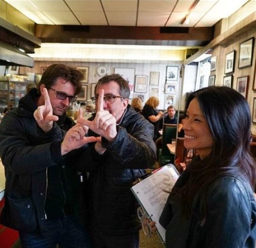 elementarystan:@LucyLiu  3 directors, 1 DP, 1 Producer and an actress walk into a diner…1st day di