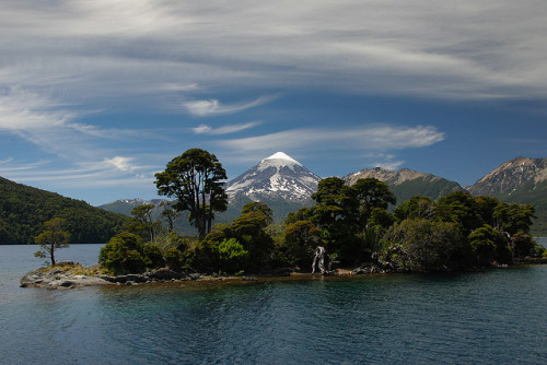 by Laurent L. on Flickr.Lago Huechulafquen with Volcan Lanin in the background - Patagonia, Argentin