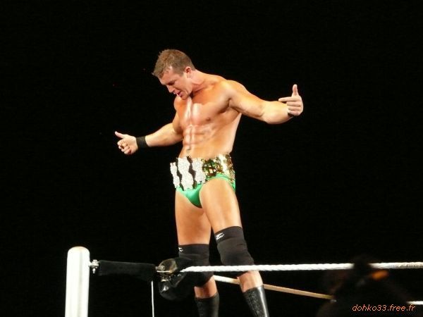 rwfan11:  Ted DiBiase Jr.  Looking down at that Million Dollar bulge! ;)