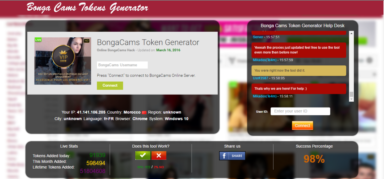 Bongacams Token Hack Generator Online