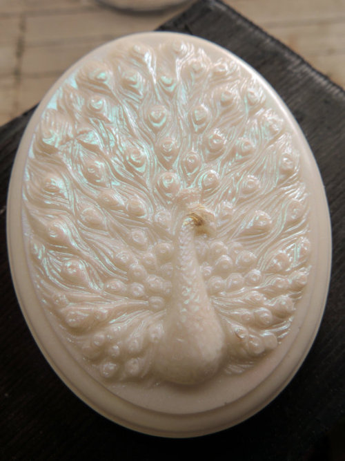 Handmade Peacock soap by thecharmingfrog.