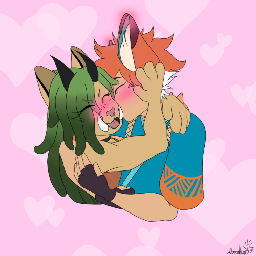 Aki Giving My Other Marshmallowsona (which Is Literally Just My Fursona Lol) Kisses