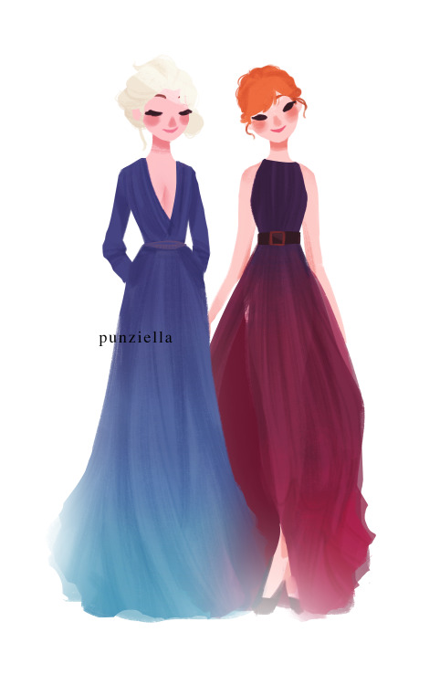 punziella:  because I saw this frickin’ post like 10 times in a row, I decided to draw the four seasons wearing the dresses ;P