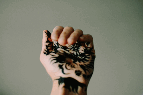 suhaylah: Dark flowers on paper and skin.April 2016, Suhaylah H.