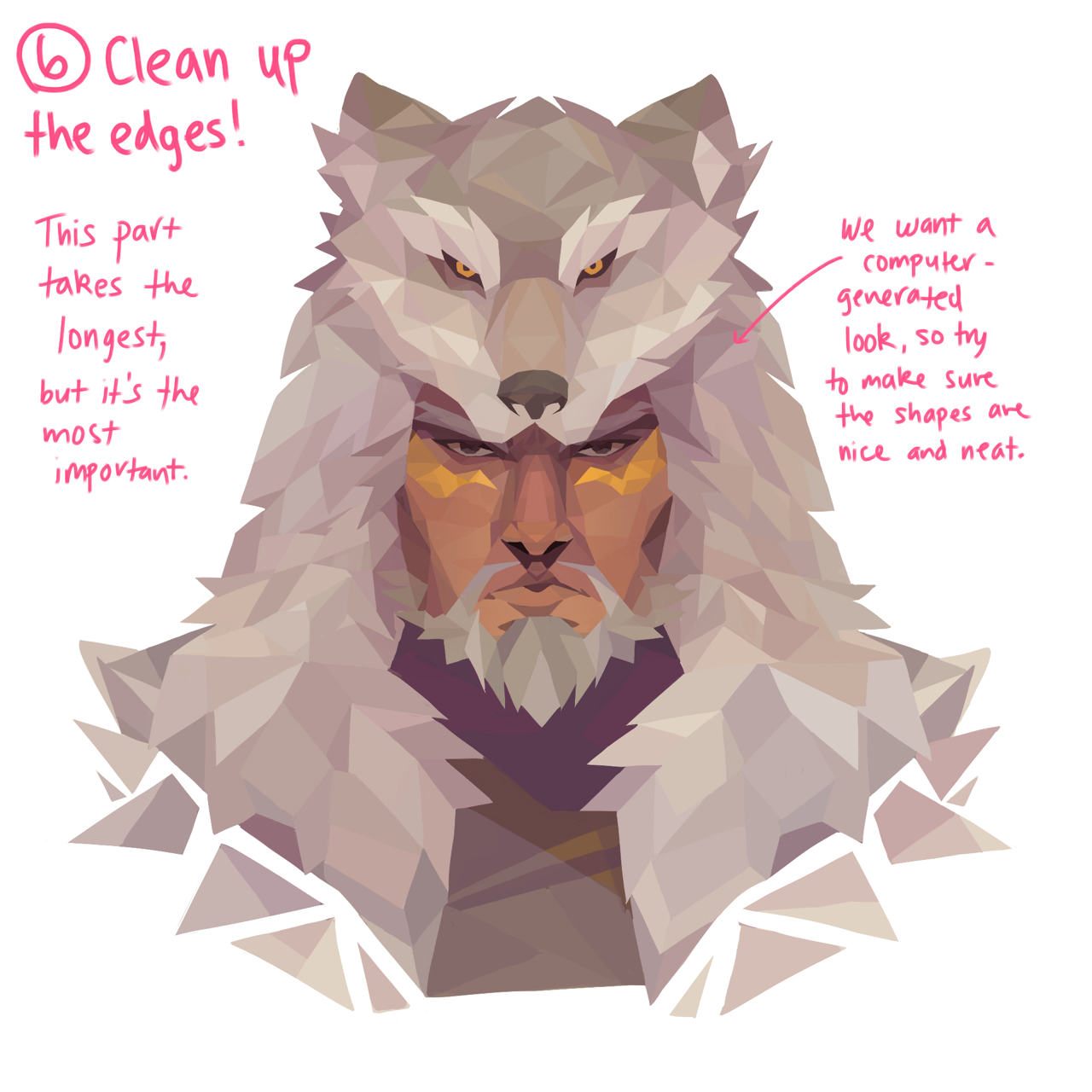 crotah:here’s a tutorial for those who were curious about how I do low-poly art!