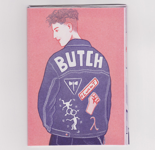 thequeenofbithynia:I made a zine! It’s about butch lesbians, with 6 illustrations, and folds out int