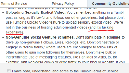 Tumblr T&C’s are sassy, now with added legibility!