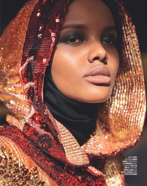 Halima Aden has graced the June cover of Vogue Arabia, making her the first ever hijab wearing model