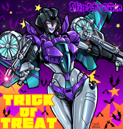 k-tack888: Trick or treat ! Slipstream♥  新刊の表紙イラストをトリミングして背景ちょっと弄っただけので申し訳ないですけど…(^^;) スリストちゃんって魔女とかヴァンパイアっぽいよね～。 